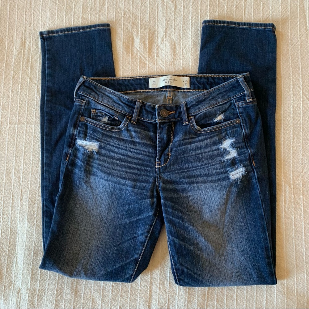 Y2K A&F Riptide Distressed Low Rise Skinny Jeans - Picture 8 of 10